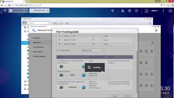 Balance-alb port trunking on a QNAP TS-453A