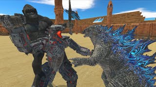 GODZILLA and KING KONG vs MECHAGODZILLA 2021  Animal Revolt Battle Simulator