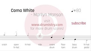 Marilyn Manson - Coma White Drum Score Resimi