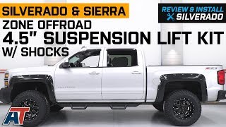 20142018 Silverado & Sierra Zone Offroad 4.5' Suspension Lift Kit w/ Shocks 4WD Review & Install