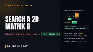 LeetCode #240: Search a 2D Matrix II — The Staircase Search in O(m+n)
