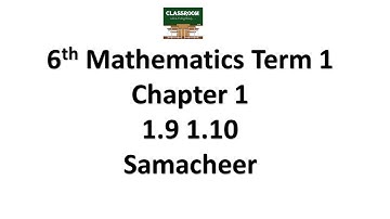Whole numbers and its properties | Numbers | 6th maths term 1 chapter 1 1.9 1.10