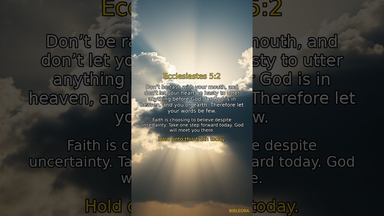 📖 HOLY BIBLE: Strengthen Your Faith | Ecclesiastes 5:2 #shorts