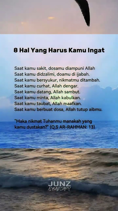 8 hal yang harus kita ingat! #nasihat #shorts #alquran #albanjary