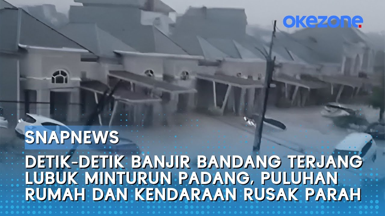 Detik-Detik Banjir Bandang Terjang Lubuk Minturun Padang, Puluhan Rumah Rusak Parah