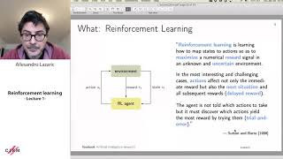 Allesandro Lazaric: Reinforcement learning - lecture 1