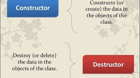 Constructor & Destructor : Object Oriented Programming