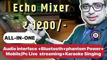 Echo Mixer with audio interface Sound card bluetooth Mobile out for live streaming karaoke Singing