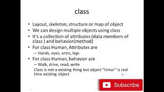 Object Oriented Programming in Java Introduction to OOP What is class and Object