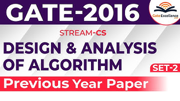 DAA - Question & Solutions - Year 2016 (Set -2) | GATE Computer Science | GateExcellence