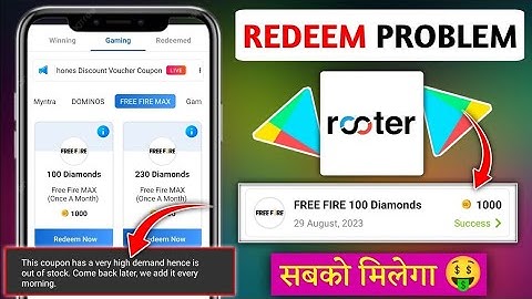 Rooter App Free Fire Max Diamonds Redeem Problem Solve Trick | Rooter App Se Diamonds Kaise Le 2025