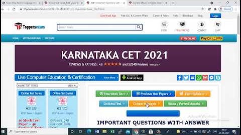 KCET 2021 Free Mock Test Series, eBook, Printed Materials, Important Questions, Update Syllabus