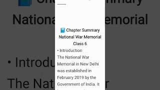 National War Memorial Class 6 Summary