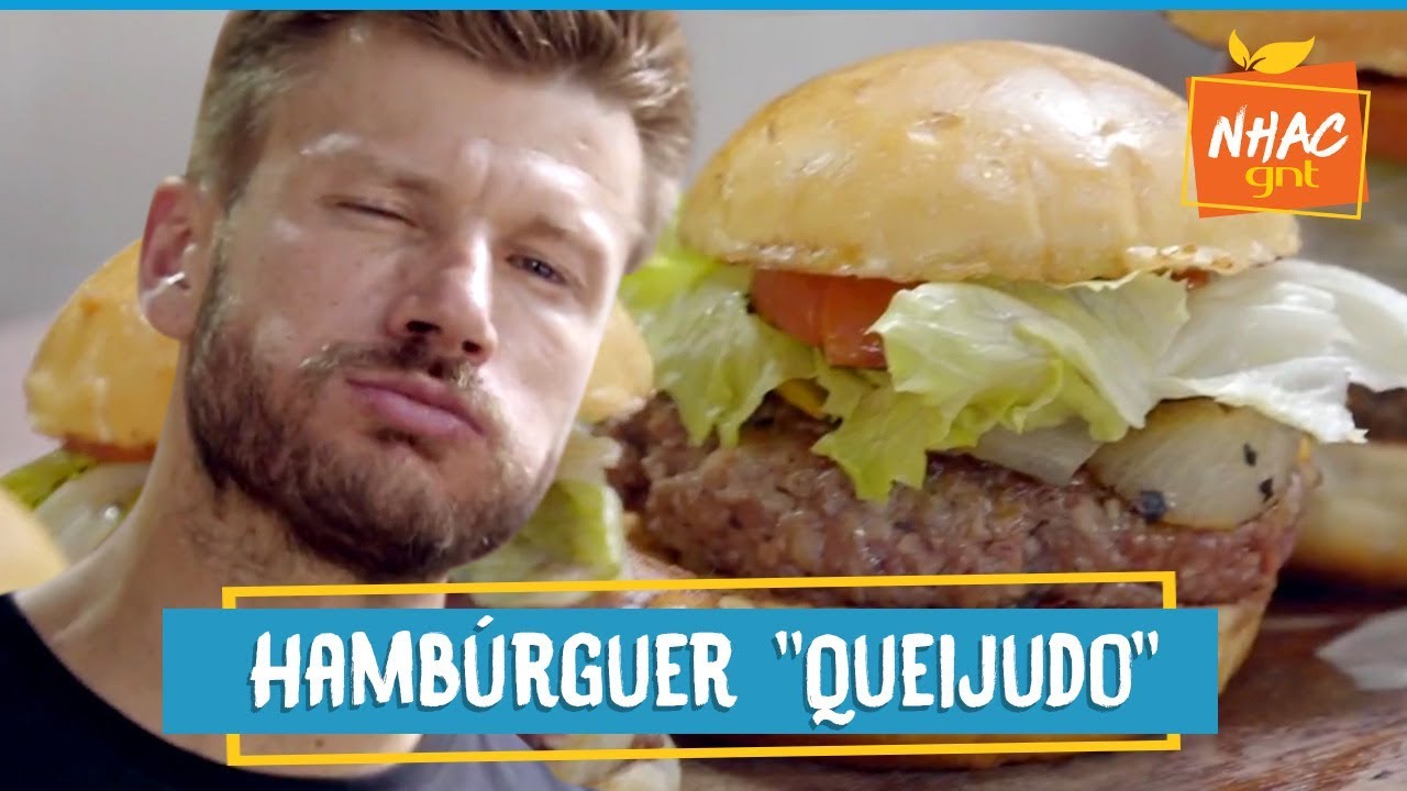 Hambúrguer recheado com queijo cheddar e queijo empanado | Rodrigo Hilbert | Tempero de Família