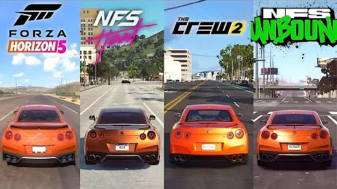 Nissan GT-R R35 Sound & Top Speed - Forza Horizon 5 vs The Crew 2 vs NFS Heat vs NFS UNBOUND