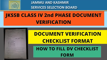 How To Fill Document Verification Checklist Form| JKSSB Class IV| #UpdateOlogy