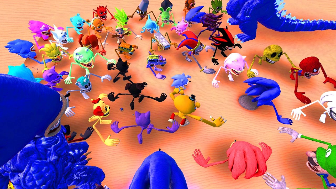 Shin Sonic Tapes EXE Family Spartan Kick 🔥 Flat Hole In Garry's Mod