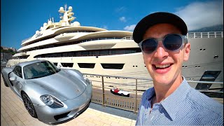 MONACO, City of BILLIONAIRES! Bugatti, 918, Enzo .. + the Biggest Yacht in the World!