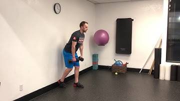 DB B-Stance Romanian Deadlift with Wall Support