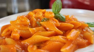 PENNETTE CREMA DI PEPERONI  e PATATE  pasta ai peperoni  EFFETTO PATATA pasta ai peperoni