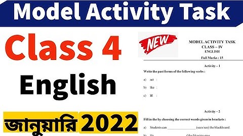 Class 4 English Model Activity Task-2022,  January //  #class4 #modelactivitytask2022