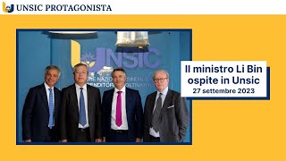 Il ministro Li Bin ospite in Unsic