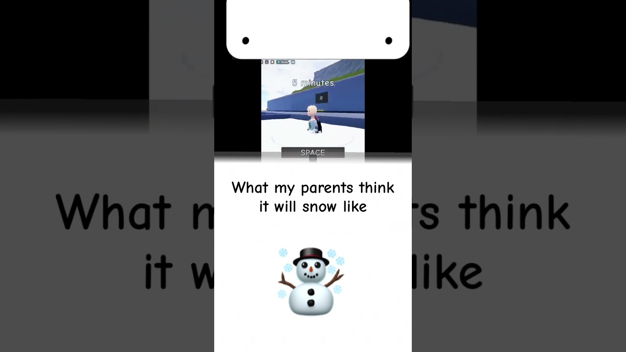 What my parents think it will snow like