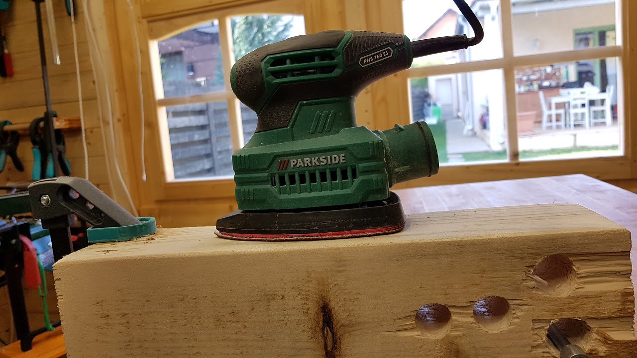 Parkside Sander PHS 160 ES Test on wood with 60 grid YouTube