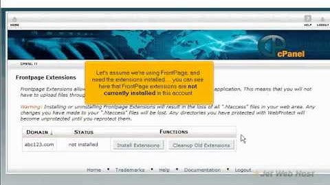 How to install and uninstall FrontPage extensions