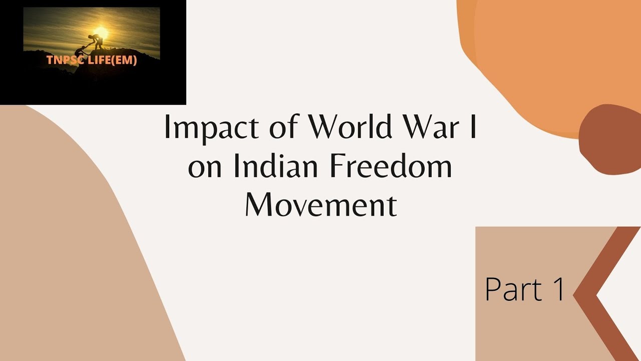12th std lesson 3: Impact of World War I on Indian freedom movement ...
