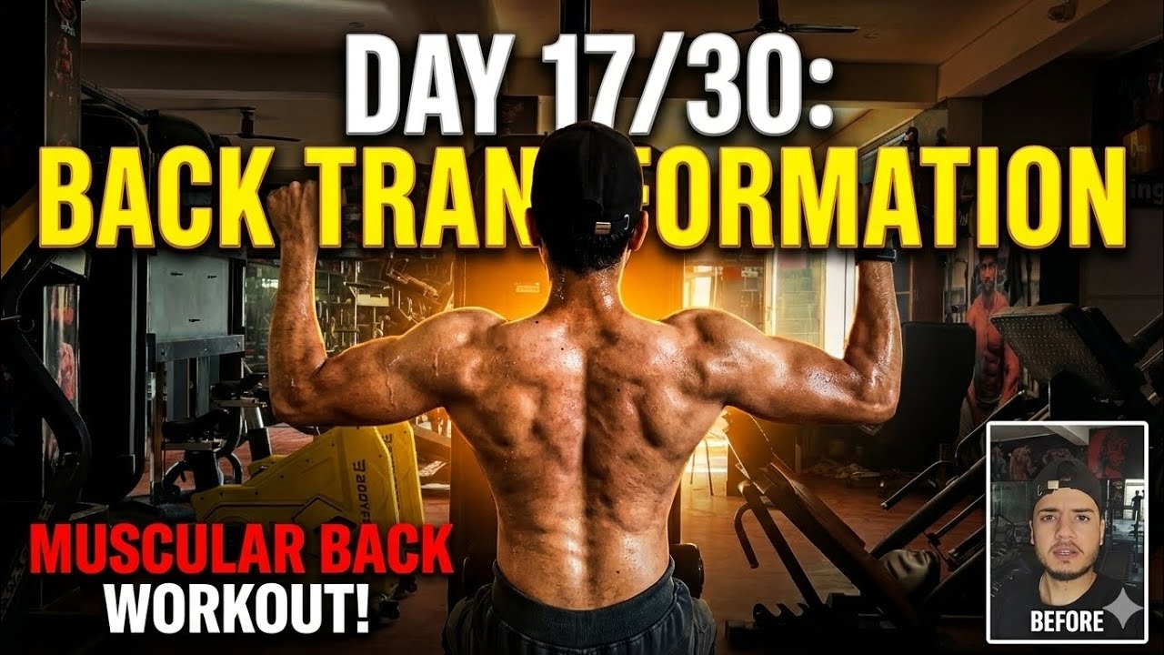 Day 17: Back Workout | 30 Days Transformation Journey | Fitness Vlog 💪