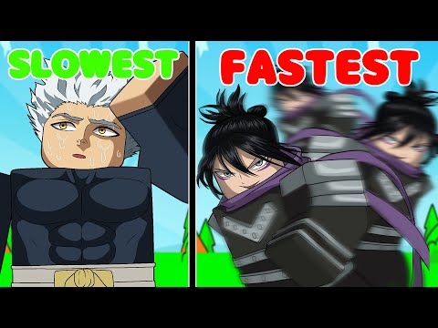 Slowest To Fastest