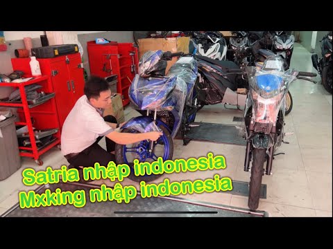 Video Satria 150 xanh đen / Mxking 150 xanh gp ship về các... - youtube