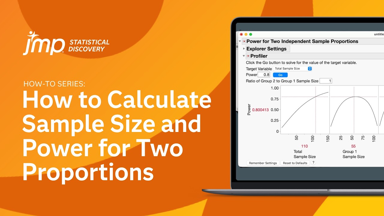 How to Calculate Sample Size and Power for Two Proportions in JMP - YouTube