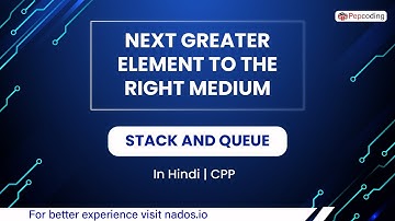 Next Greater Element To The Right Medium  Module  Stack And Queue  In Hindi  CPP  Video 1