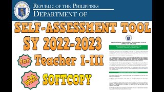 SELF ASSESSMENT TOOL FOR TEACHER I-III | SY 2022 2023