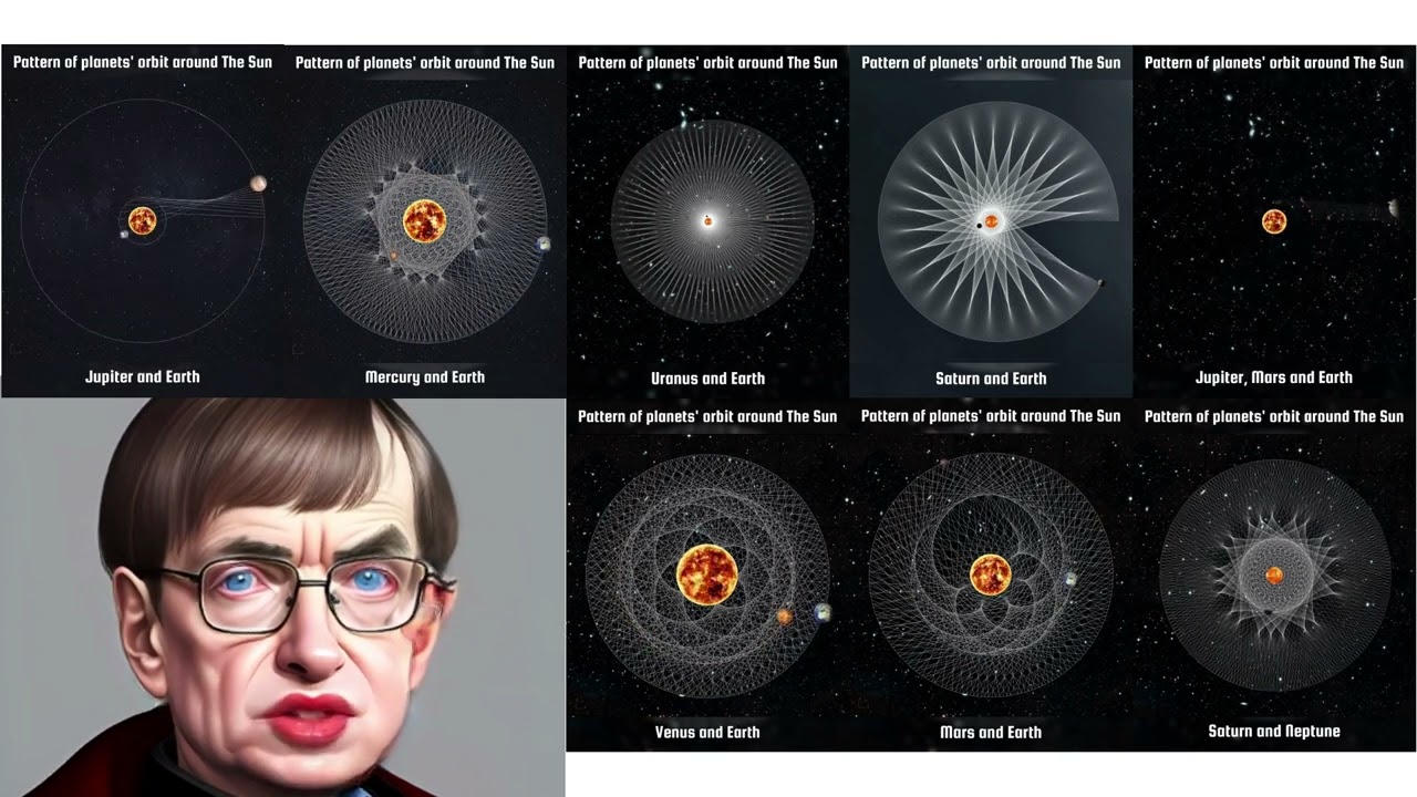 Geometric Patterns of Planets around the Sun. listen to Stephen Hawking AI.