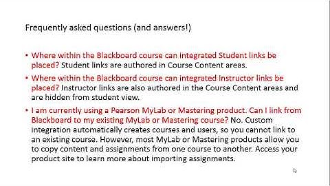 MyLab & Mastering Custom Blackboard Integration: Instructor View