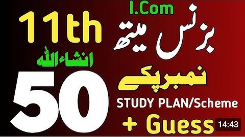 Class 11th Business Mathematics l Commerce l I . Com part 1 important Guess Paper 2026