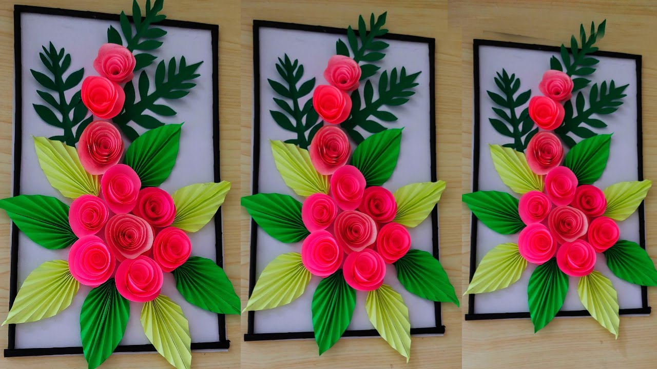 how to make diy wall hanging flower frame / diy flower frame make