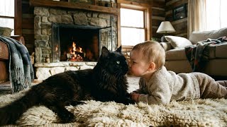 Cats Taking Their Babysitting Job Very Seriously 🥝 #funniestcats #cat #funnycats #catbabyvideo
