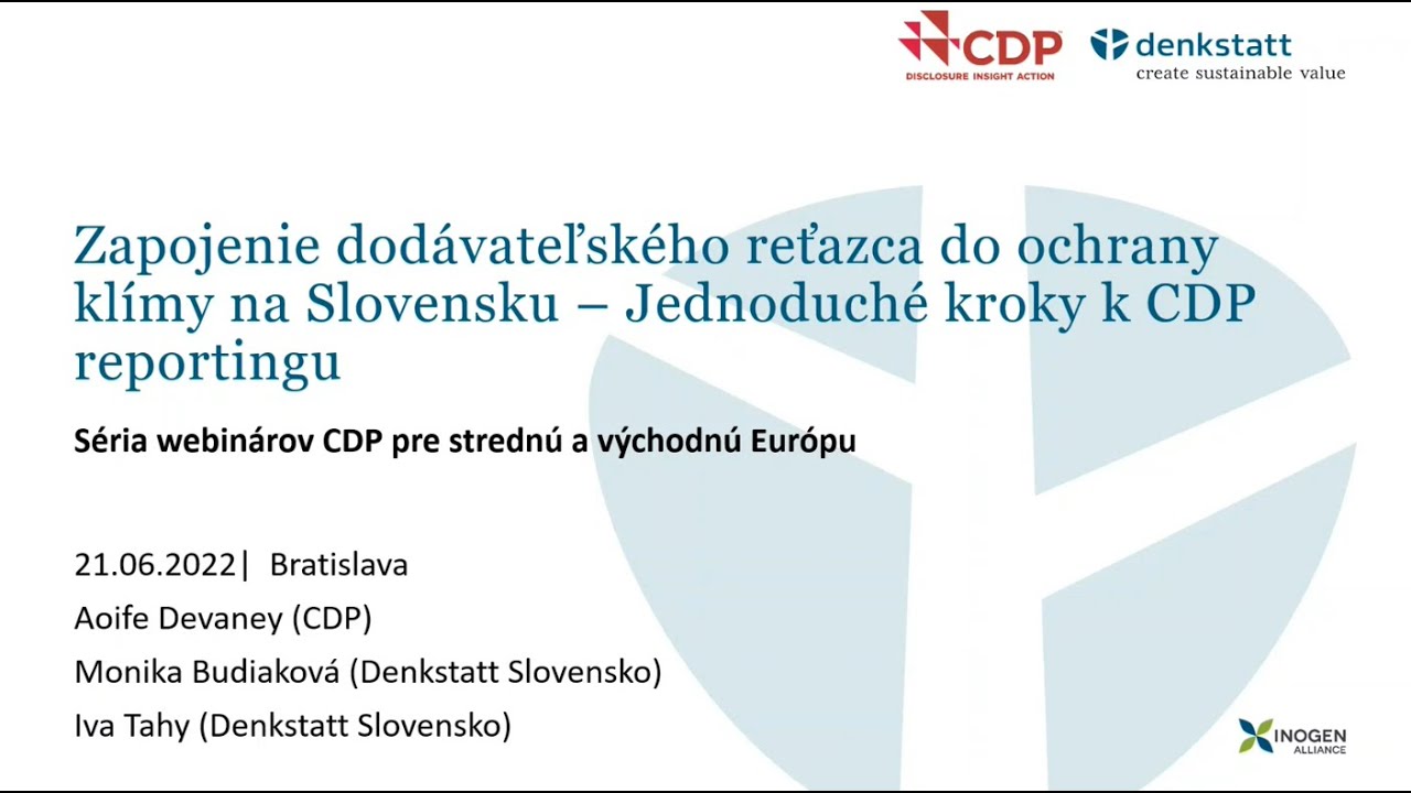 denkstatt Slovakia: Supply Chain Engagement in Slovakia -  Easy steps towards CDP reporting 21.06.22