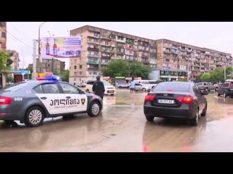 02.06.2018 რუსთავში მოსულმა უხვმა ნალექმა ქალაქის მასშტაბით პრობლემები შექმნა