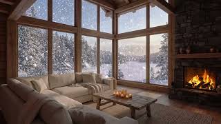 Serene Snowy Night ❄️ Peaceful Winter Wind & Falling Snow Ambience for Sleep and Relaxation
