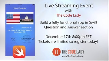 Learn how to build apps - Swift Tutorial -  Live Streaming Lesson