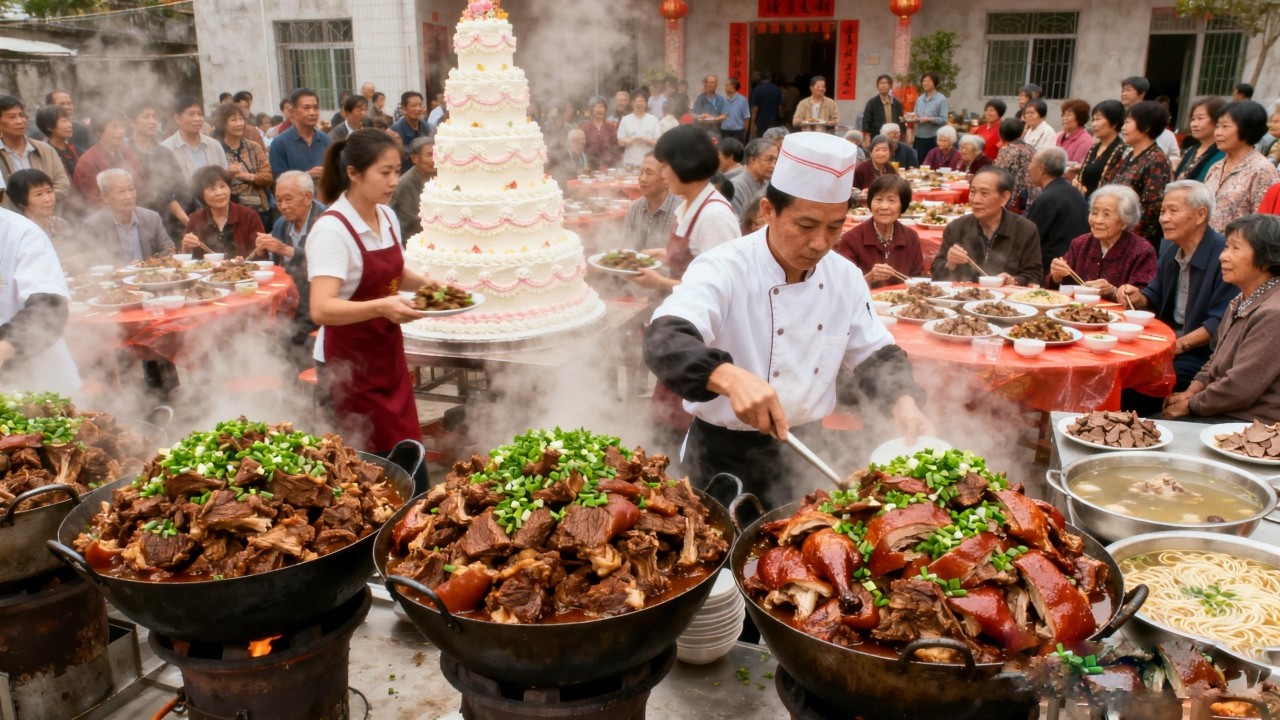 福建小伙为百岁奶奶摆寿宴！998一桌藏在“御膳房”？随200块敞开吃！五香牛肉、鸡汤长寿面，这排面绝了！【我是忐忑妞】