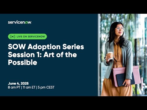Kick off the SOW Adoption Series with a dynamic look into the "Art of the Possible." This session features a comprehensive, end-to-end demo of a day in the life of a Service Desk Agent-showcasing how the SOW Landing Page, On-Call Scheduling, and Major Incident Management come together seamlessly.