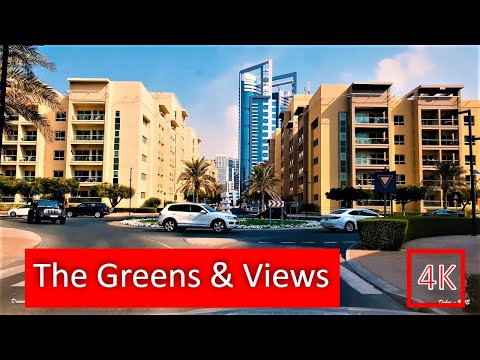 4K Driving Around The Greens & Views in Dubai, Luxury Living Areas Virtual tour