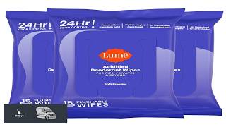Lume Acidified Deodorant Wipes 24 Hour Odor Control Whole Body