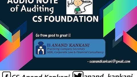 CS FOUNDATION : AUDITING REVISION AUDIO NOTE